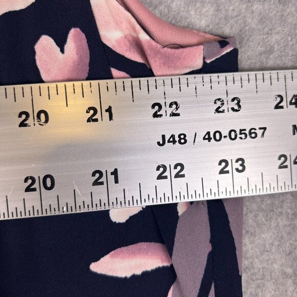 Coldwater Creek Maxi Dress Women 24W Navy Pink Floral Shift Stretch Cocktail NWT - Picture 5 of 12